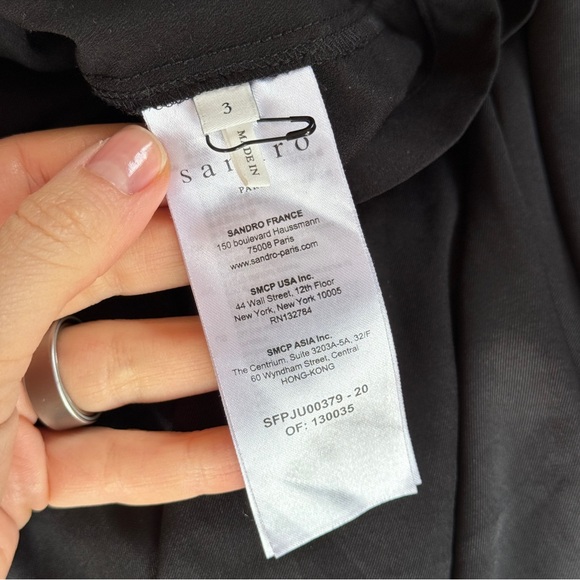 Sandro Black Ruffle High-Low Wrap Skirt - Picture 3 of 4